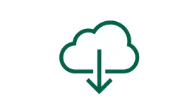 Illustration: Cloud with arrow pointing downwards