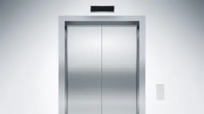 Imagen de un ascensor con puertas cerradas 